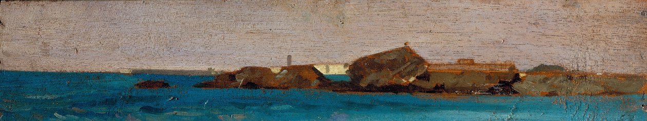 Blått hav, ca 1865 (olja på pannå) av Giovanni Fattori