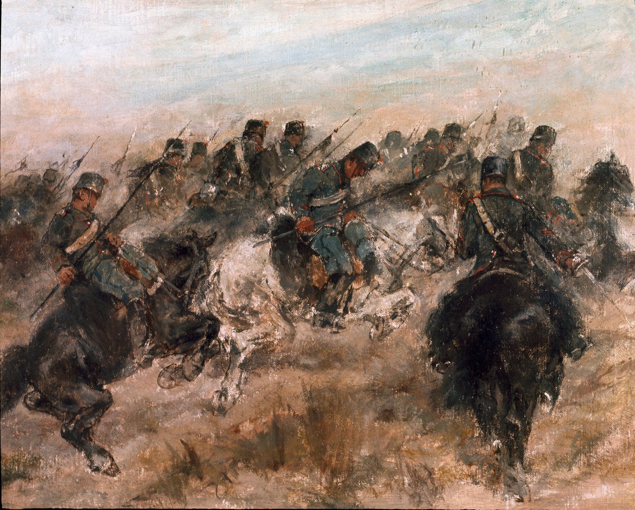 Italiens kampanj 1859: "" Ansvaret för det piemontesiska kavalleriet "" Målning av Giovanni Fattori (1825-1908) Rom, National Gallery of Modern Art av Giovanni Fattori