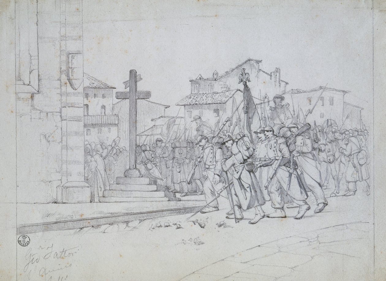 De franska truppernas inträde i Livorno av Giovanni Fattori