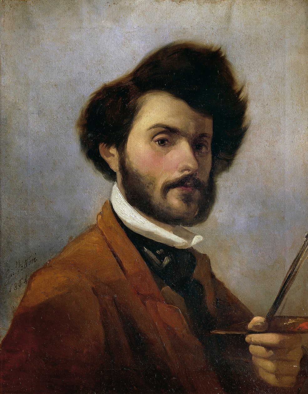 Italien, Florens, självporträtt vid 29 års ålder av Giovanni Fattori