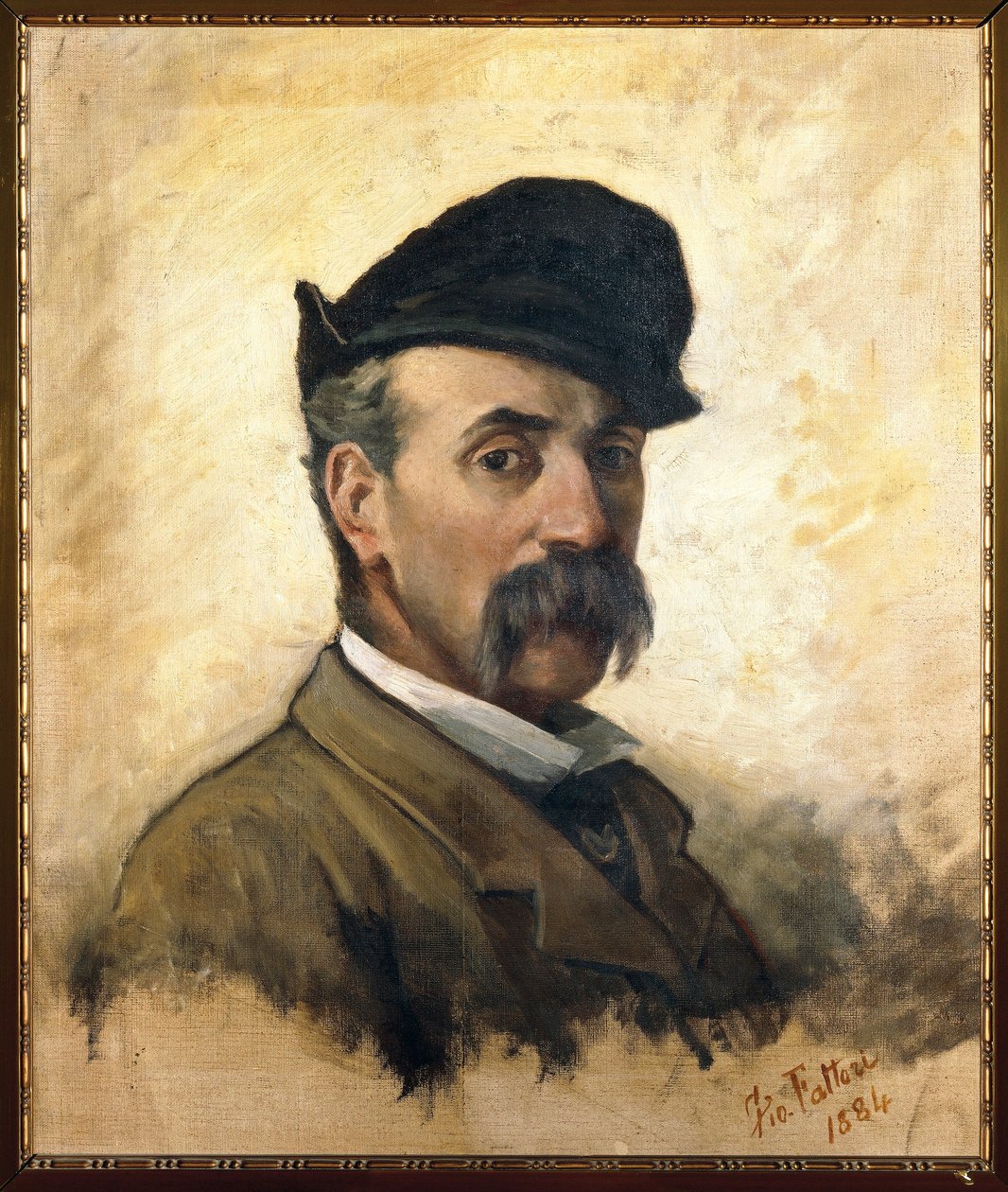 Italien, Florens, självporträtt vid 59 års ålder av Giovanni Fattori