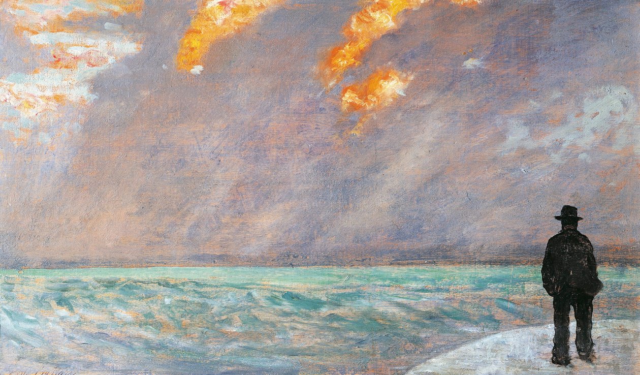 Italien, Florens, solnedgång på havet av Giovanni Fattori