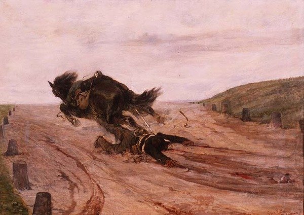Man fångad av en stigbygel av Giovanni Fattori