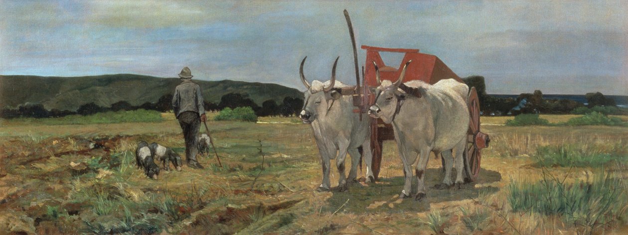 Oxkärra i toskanska Maremma av Giovanni Fattori