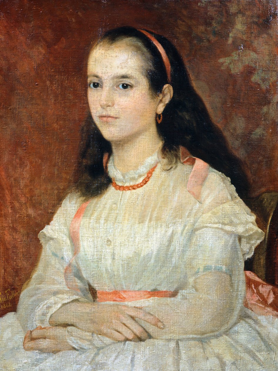 Porträtt av fröken Siccoli av Giovanni Fattori