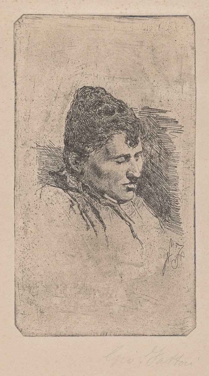 Porträtt av konstnärens andra fru av Giovanni Fattori