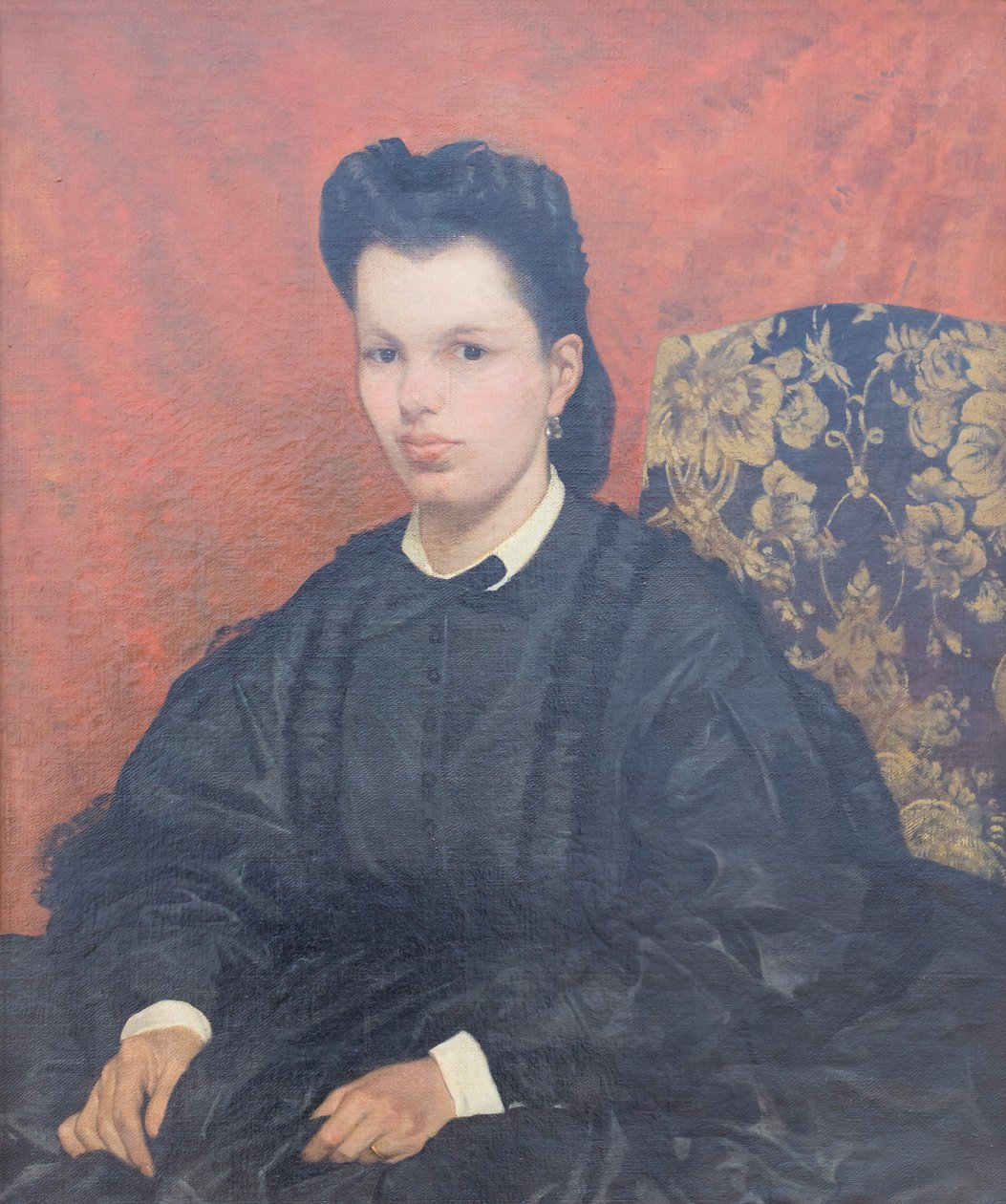 Porträtt av den första frun, ca. 1865, Giovanni Fattori (målning) av Giovanni Fattori