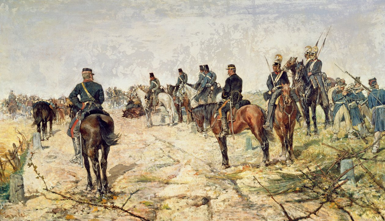 Stridslinjerna, 1884 av Giovanni Fattori