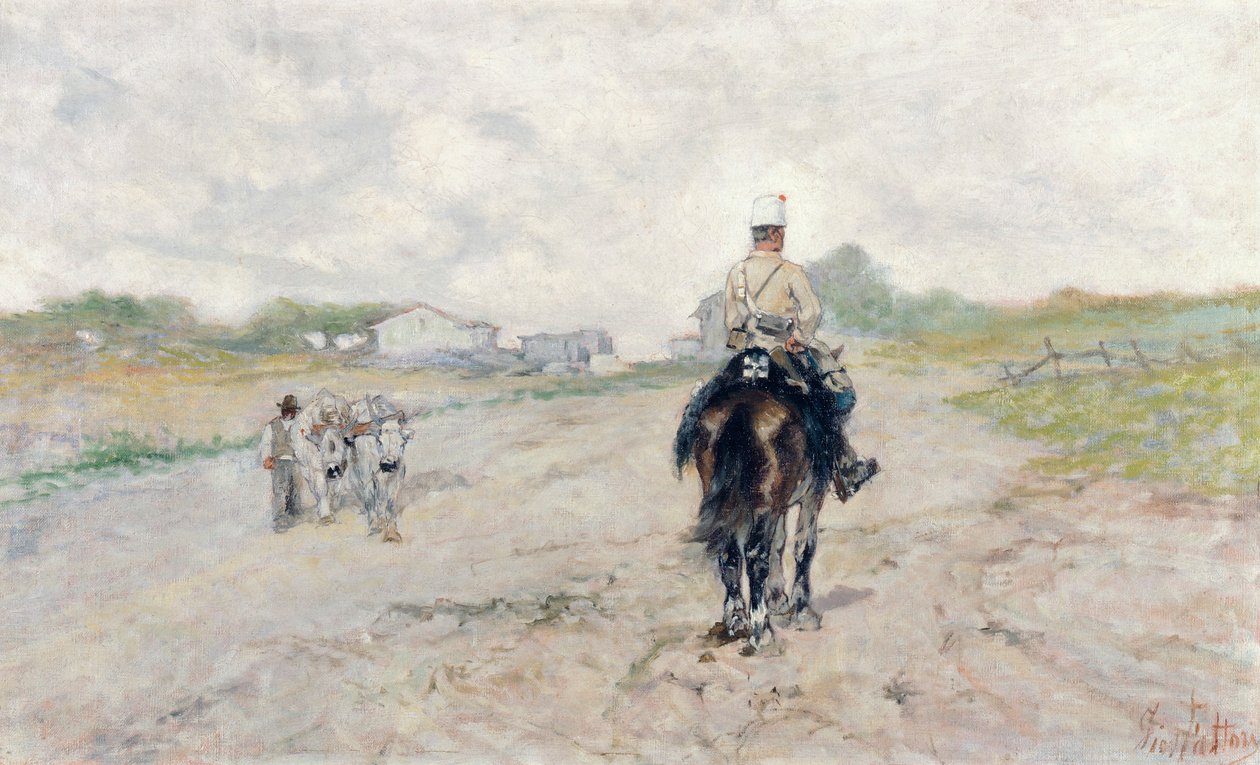 The Trooper, av Giovanni Fattori (1825-1908) av Giovanni Fattori