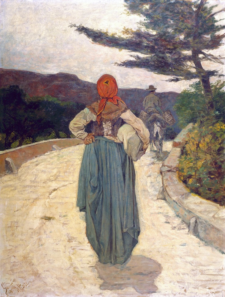 Den vita vägen, ca 1887 (olja på duk) av Giovanni Fattori