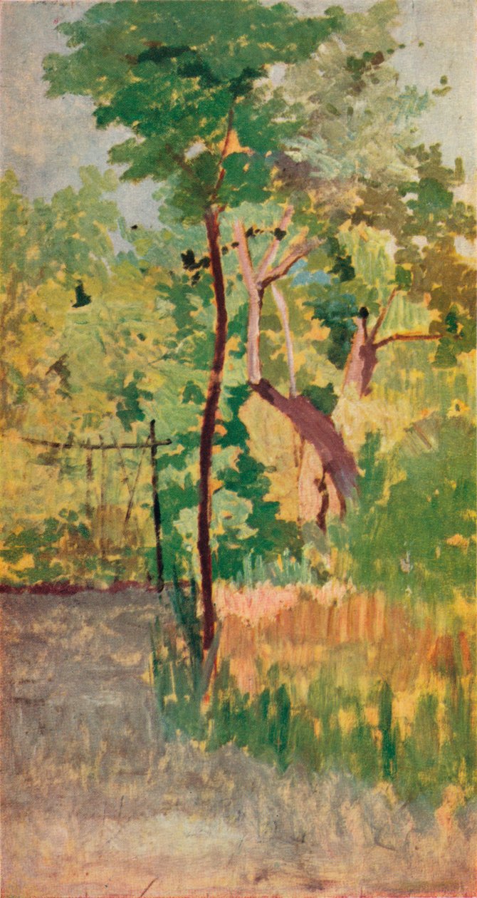 Träd och skogsstig, c1800-talet av Giovanni Fattori
