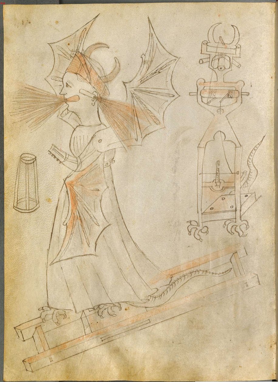 The Fire Witch From: En bok med krigsinstrument, med figurer av Giovanni Fontana