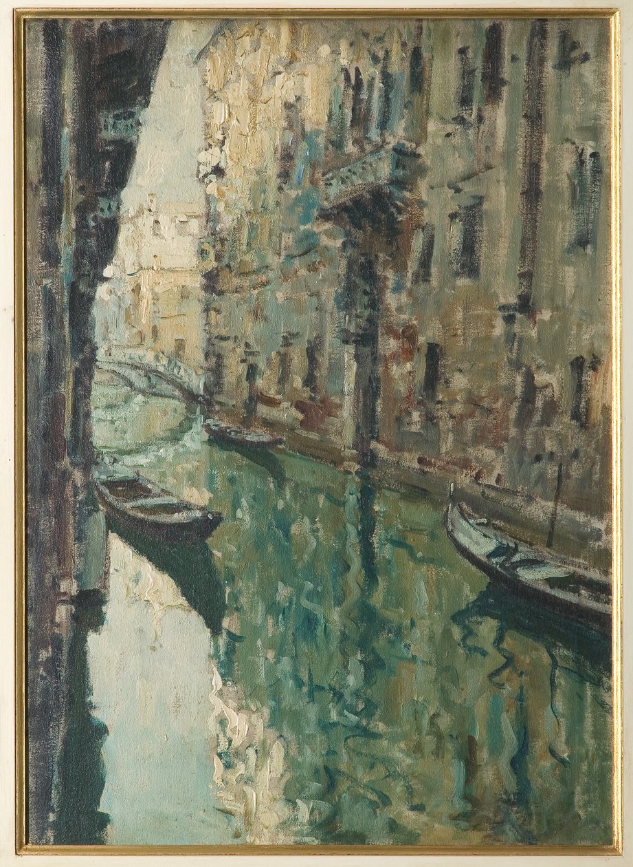 Venetianska kanalen (oljemålning) av Giovanni Forghieri