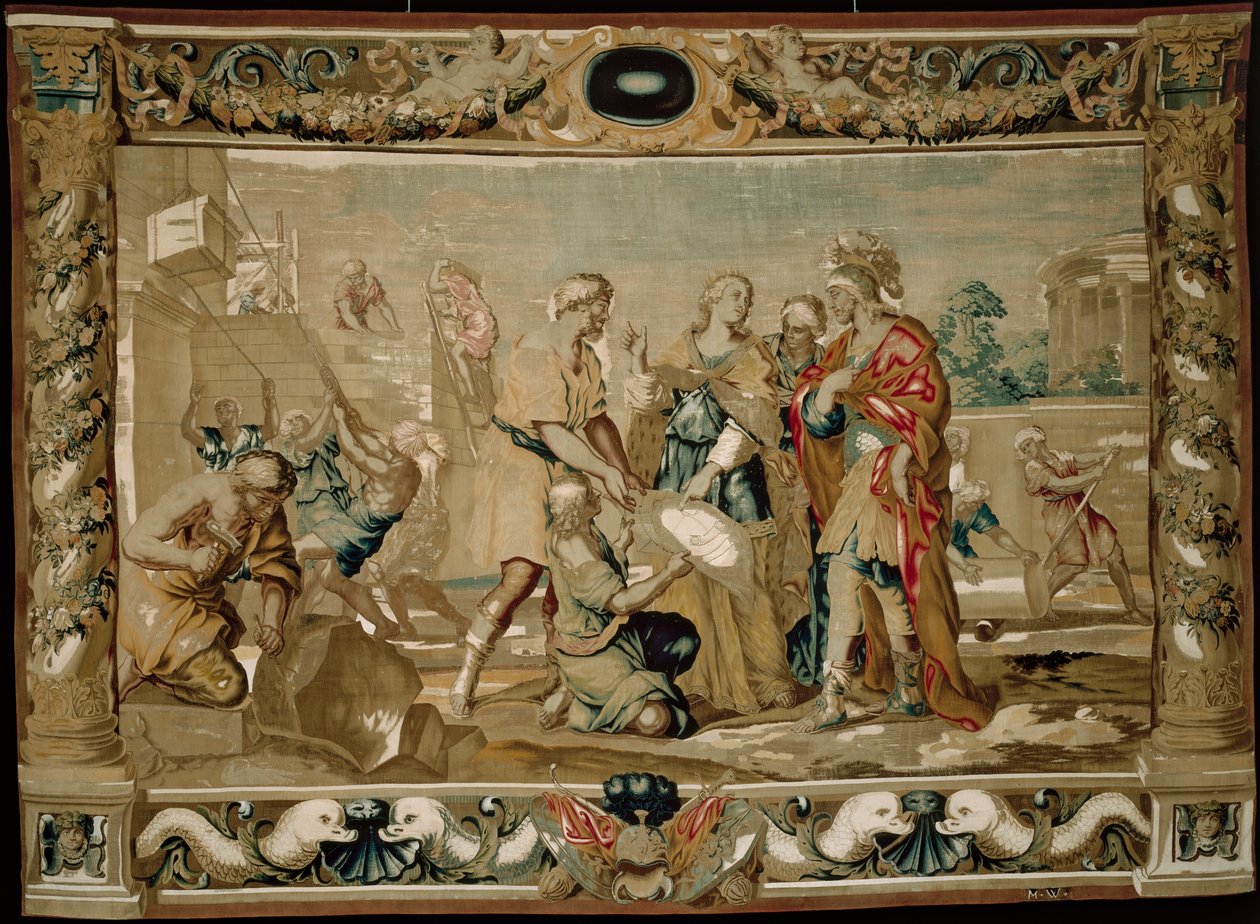 Dido visar Aeneas planerna för Karthagos befästningar av Giovanni Francesco (1610 62) Romanelli