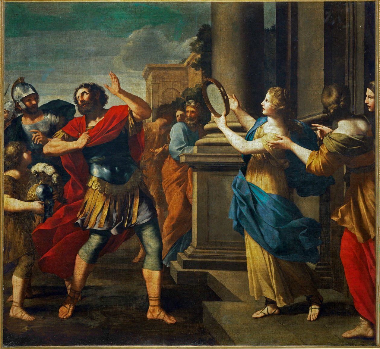 Jephta känner igen sin dotter (målning på duk) av Giovanni Francesco (1610-62) Romanelli
