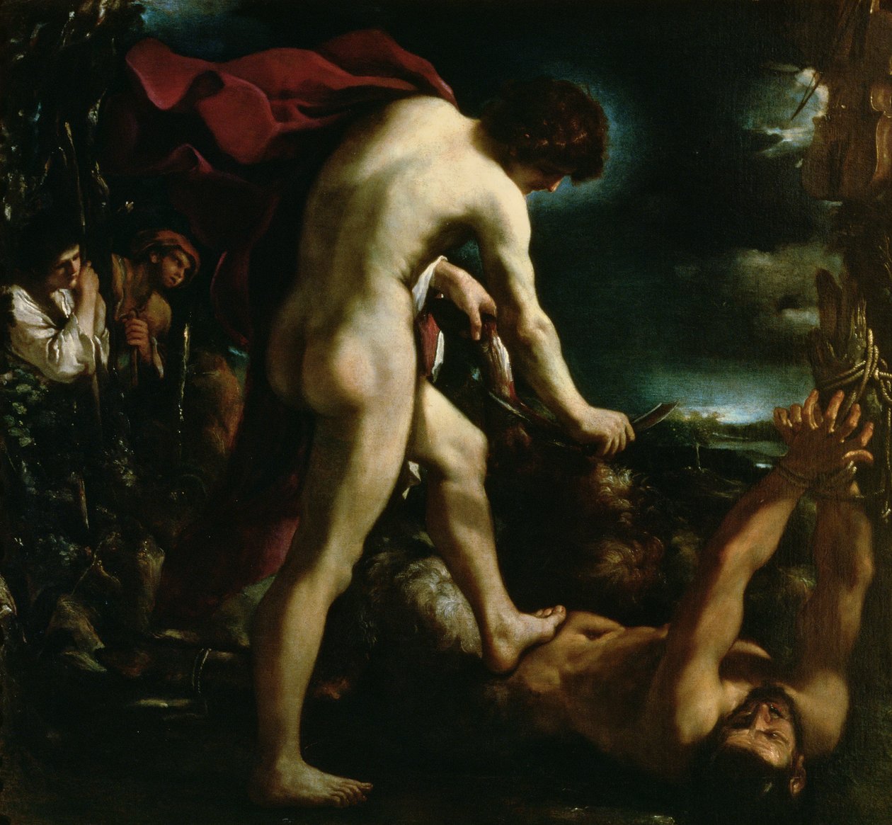 Apollon flår Marsyas, ca 1618 av Giovanni Francesco Barbieri