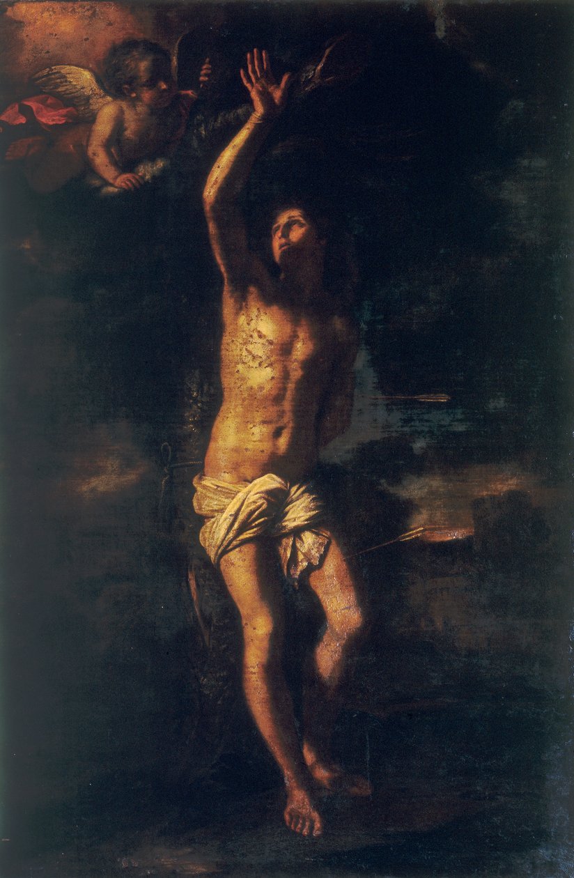 St Sebastian av Giovanni Francesco Barbieri