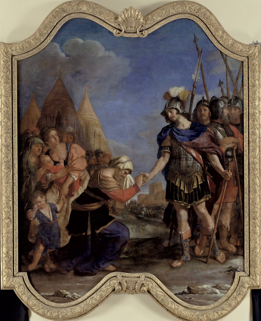 Volumnia före Coriolanus, 1643 av Giovanni Francesco Barbieri