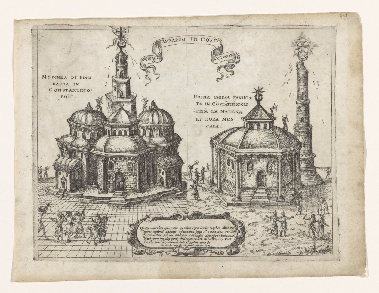 Kristna mirakel hände i Konstantinopel Miracolo apparso i Costantinopolis (titel på objekt) av Giovanni Francesco Camocio