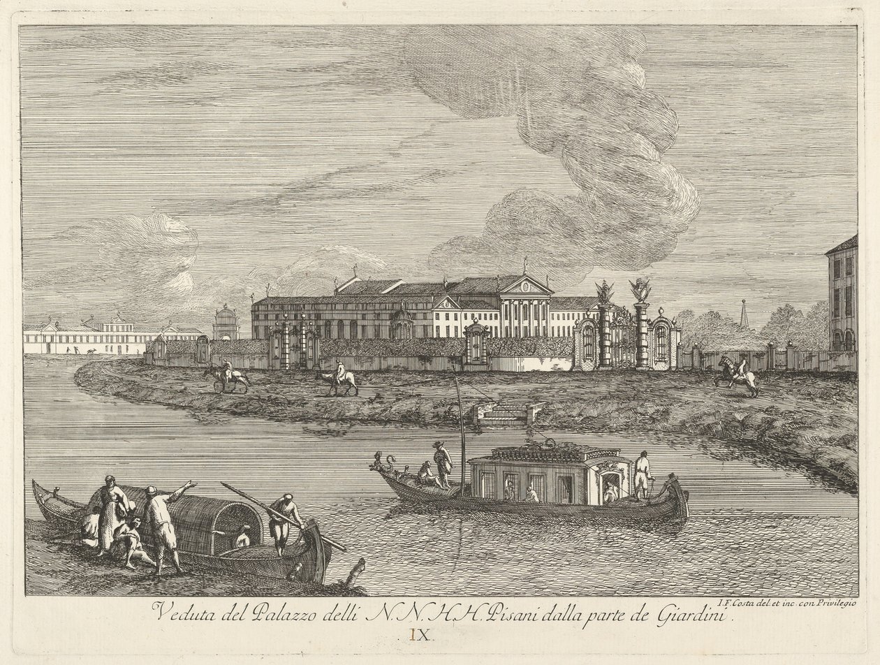 Utsikt över Villa Pisani, 1730-72. av Giovanni Francesco Costa