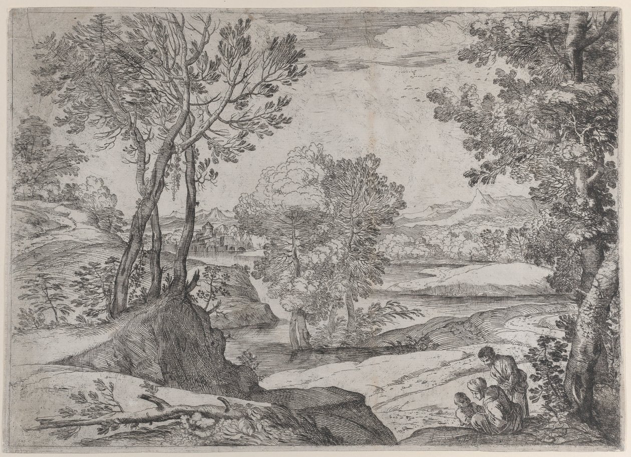 En familj vid en flod, 1643. av Giovanni Francesco Grimaldi