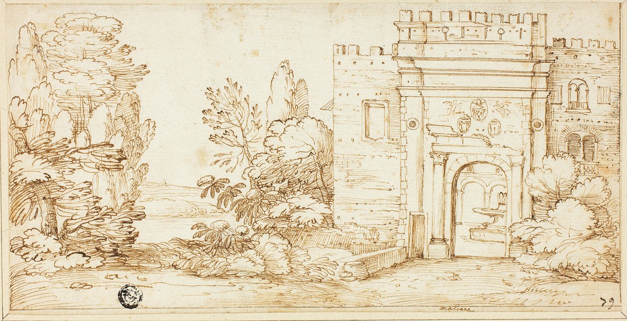 Utsikt över La Magliana av Giovanni Francesco Grimaldi