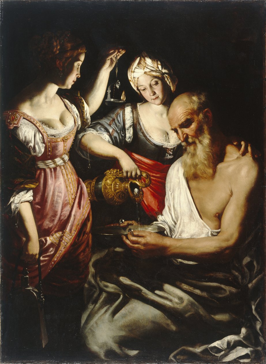 Lot och hans döttrar av Giovanni Francesco Guerrieri
