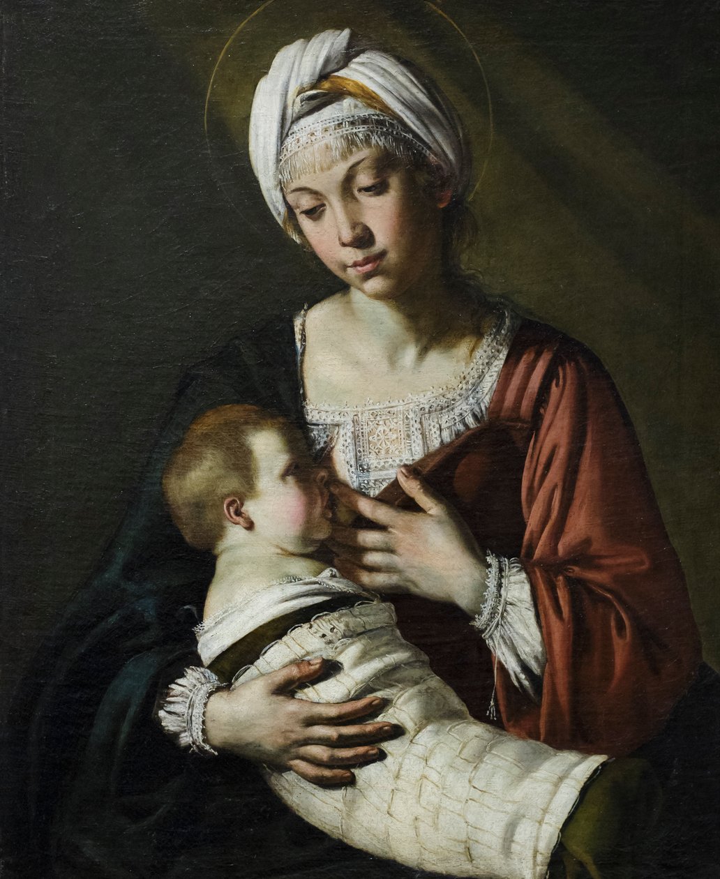 Madonna col bambino, även känd som Madonna del latte av Giovanni Francesco Guerrieri