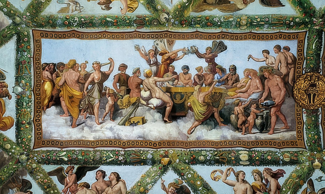 Amors och Psyches bröllop. 1510-1517 av Giovanni Francesco Penni