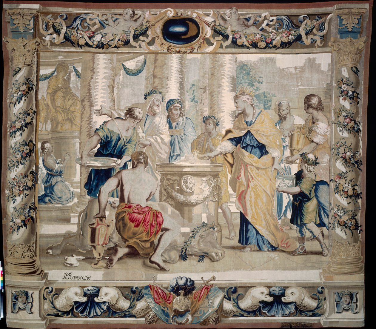 Dido offrar till Juno, äktenskapets gudinna, 1679. av Giovanni Francesco Romanelli
