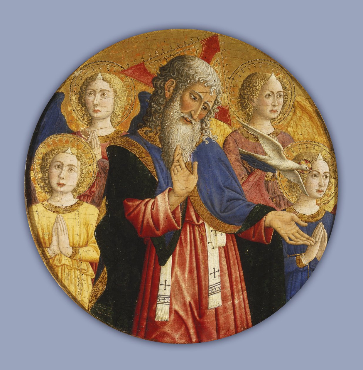 Gud Fadern med fyra änglar och den Helige Andes duva av Giovanni Francesco da Rimini