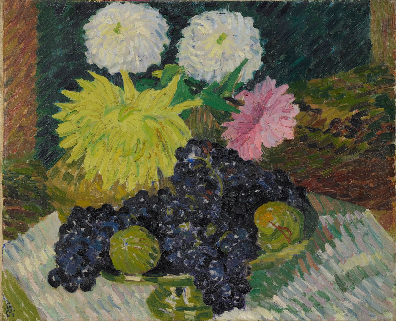 Dahlior och druvor, 1908. av Giovanni Giacometti