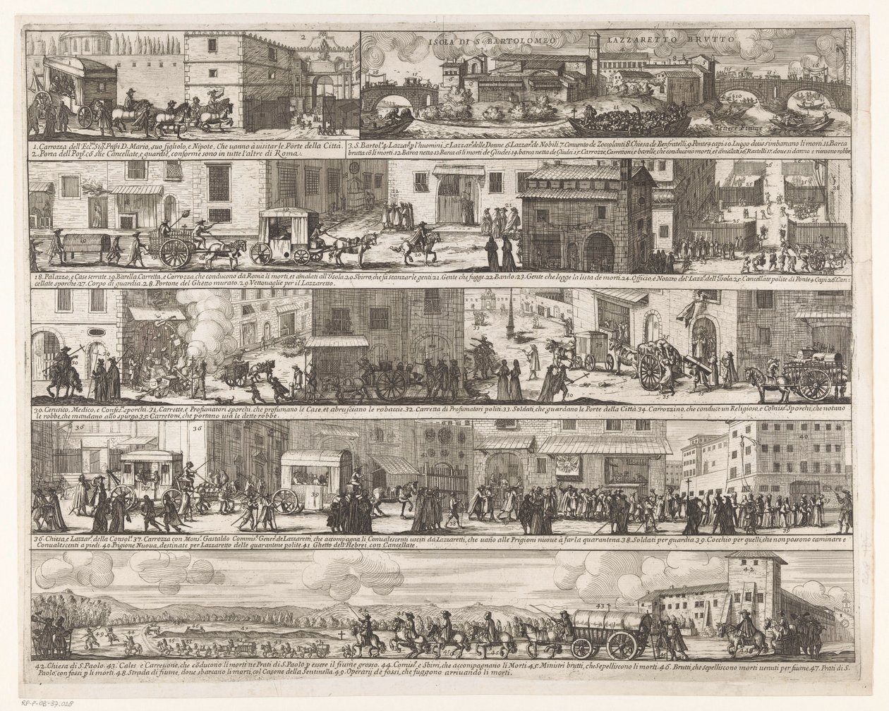 Mario Chigi anländer till pesten i Rom Pesten i Rom 1656-1657 (serietitel) av Giovanni Giacomo de
