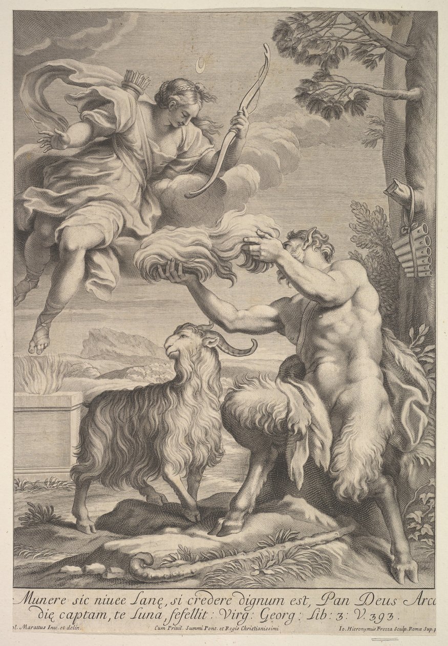 Panna folierad av Diana, 1675-1741. av Giovanni Girolamo Frezza