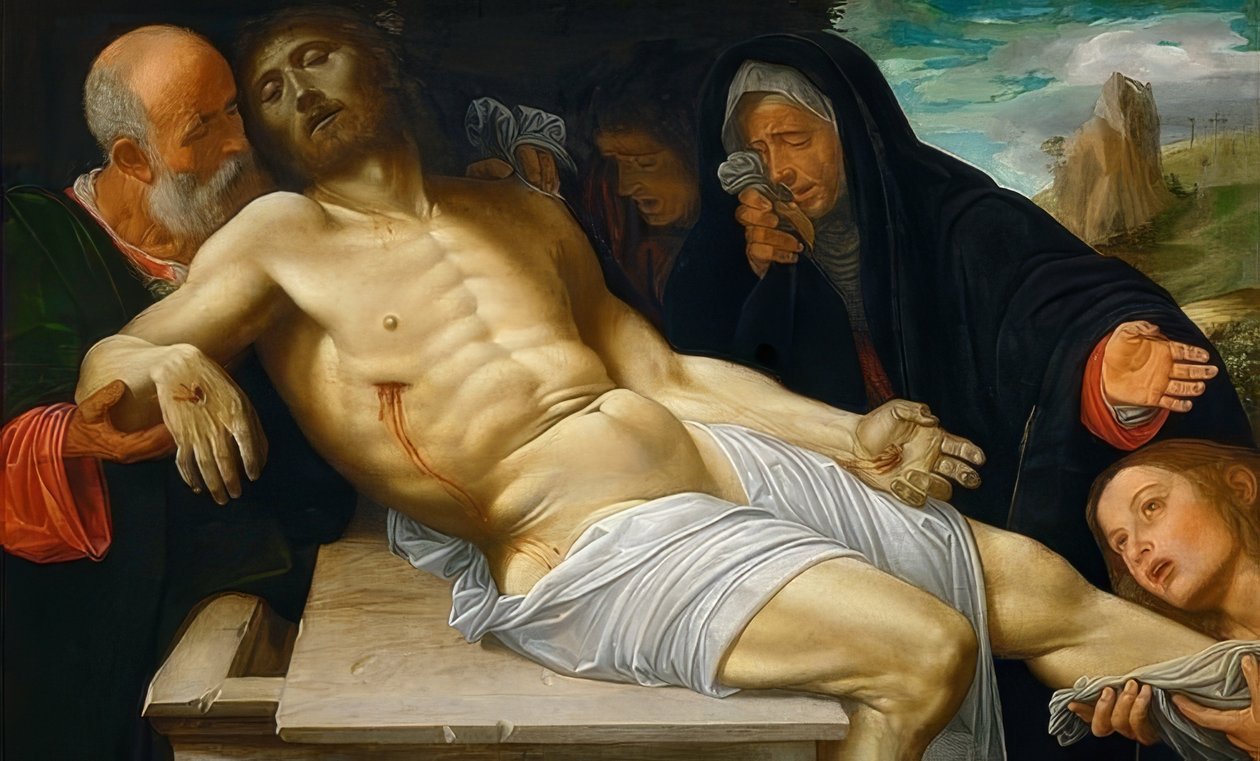 Kristi klagan. Omkring 1515-1520 av Giovanni Girolamo Savoldo