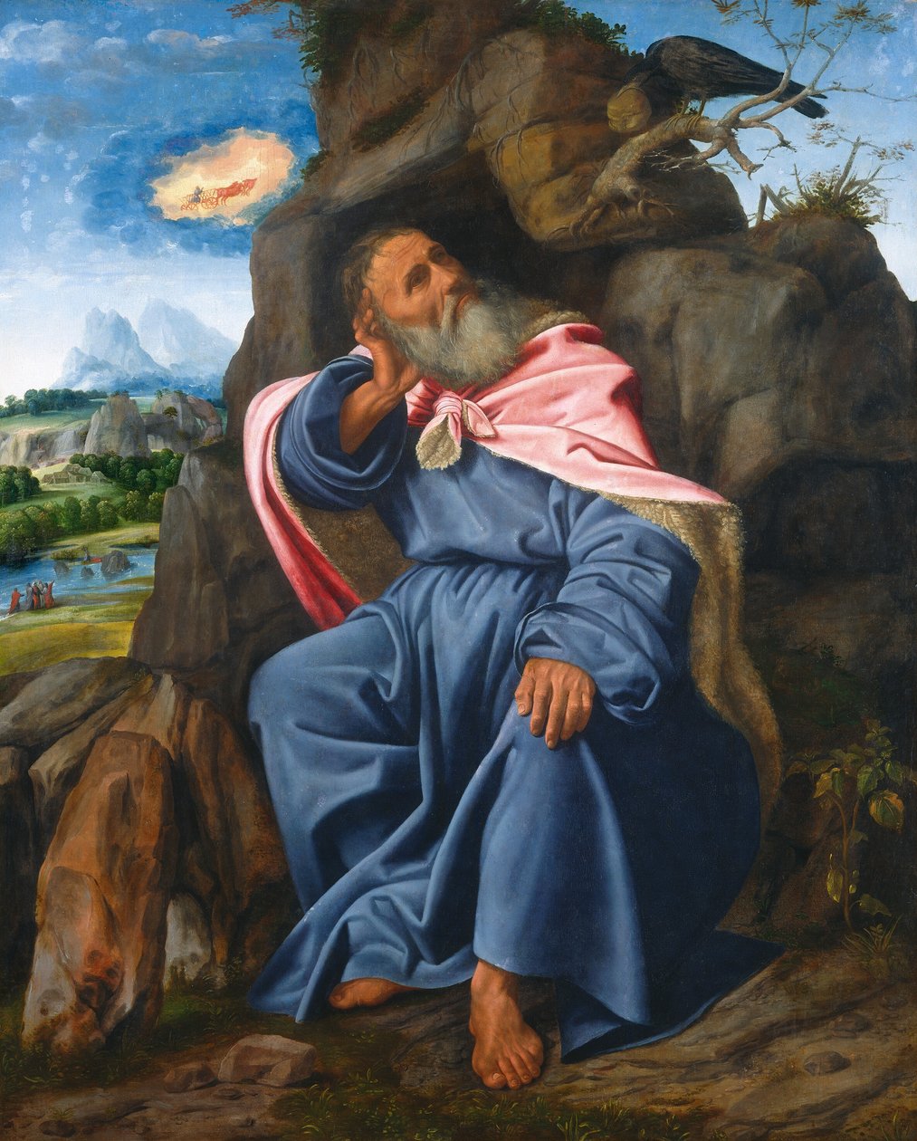 Elia Matad av Korpen av Giovanni Girolamo Savoldo