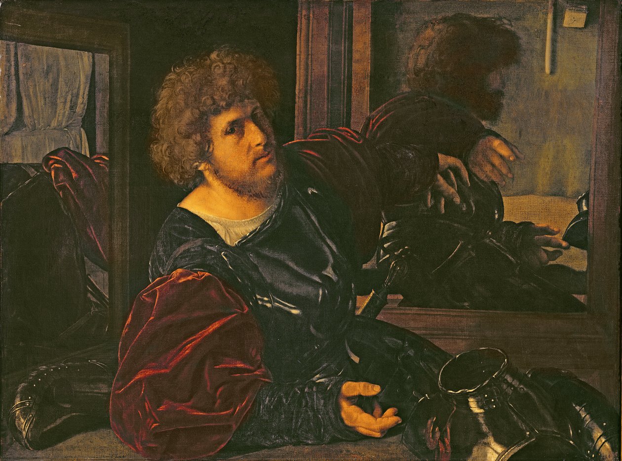 Porträtt av Bernardo di Salla (olja på panel) av Giovanni Girolamo Savoldo