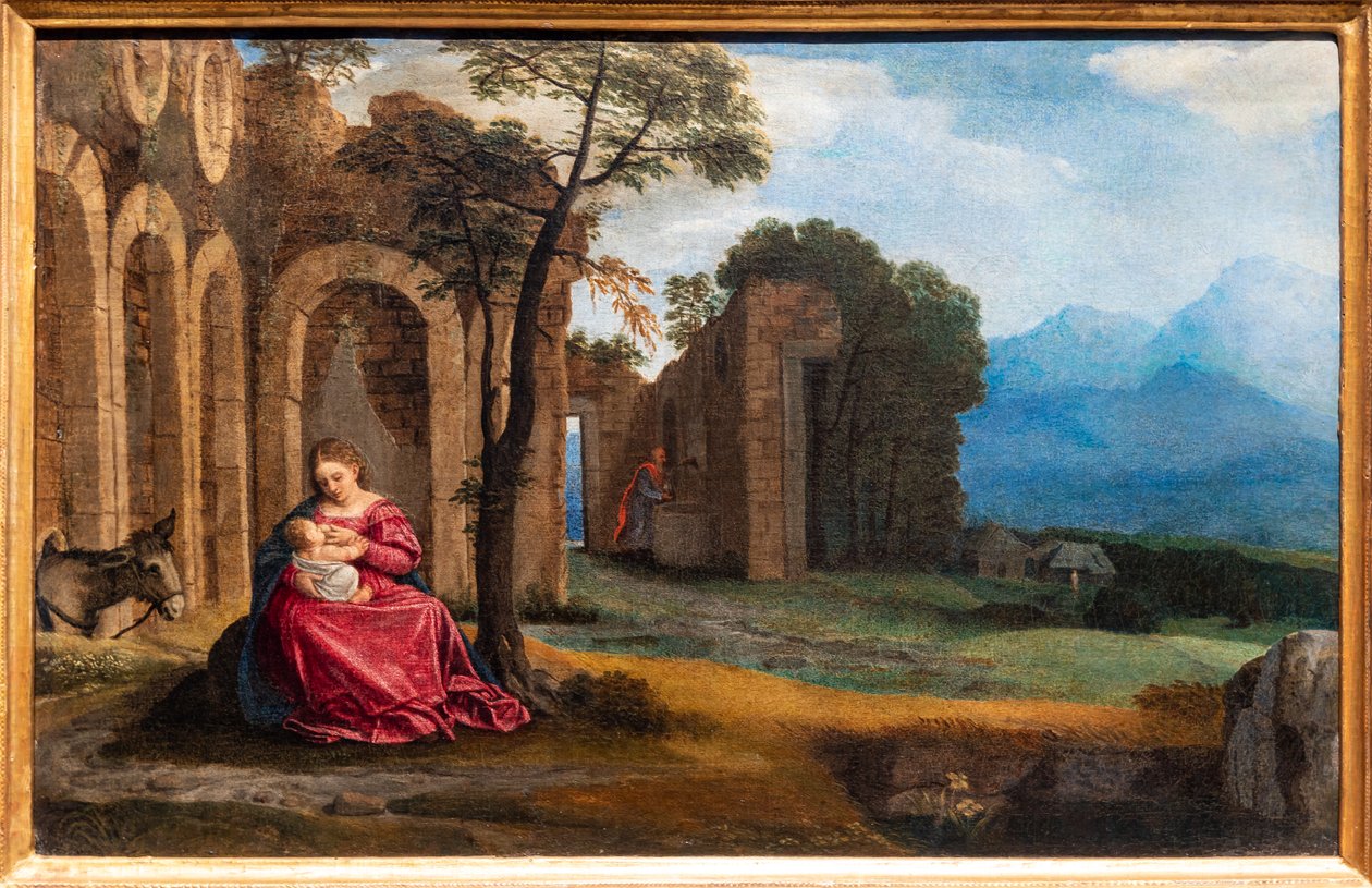 Vila under flygningen till Egypten av Giovanni Girolamo Savoldo