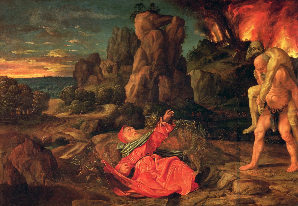 The Temptation of St. Anthony, ca 1530 (olja på trä) av Giovanni Girolamo Savoldo