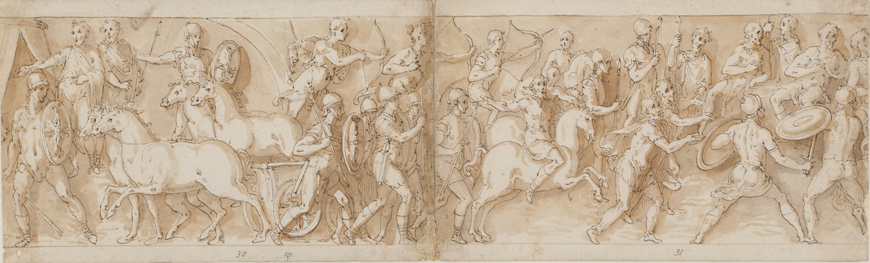 32 exemplar efter Marcus Aurelius kolumn, Piazza Colonna i Rom av Giovanni Guerra