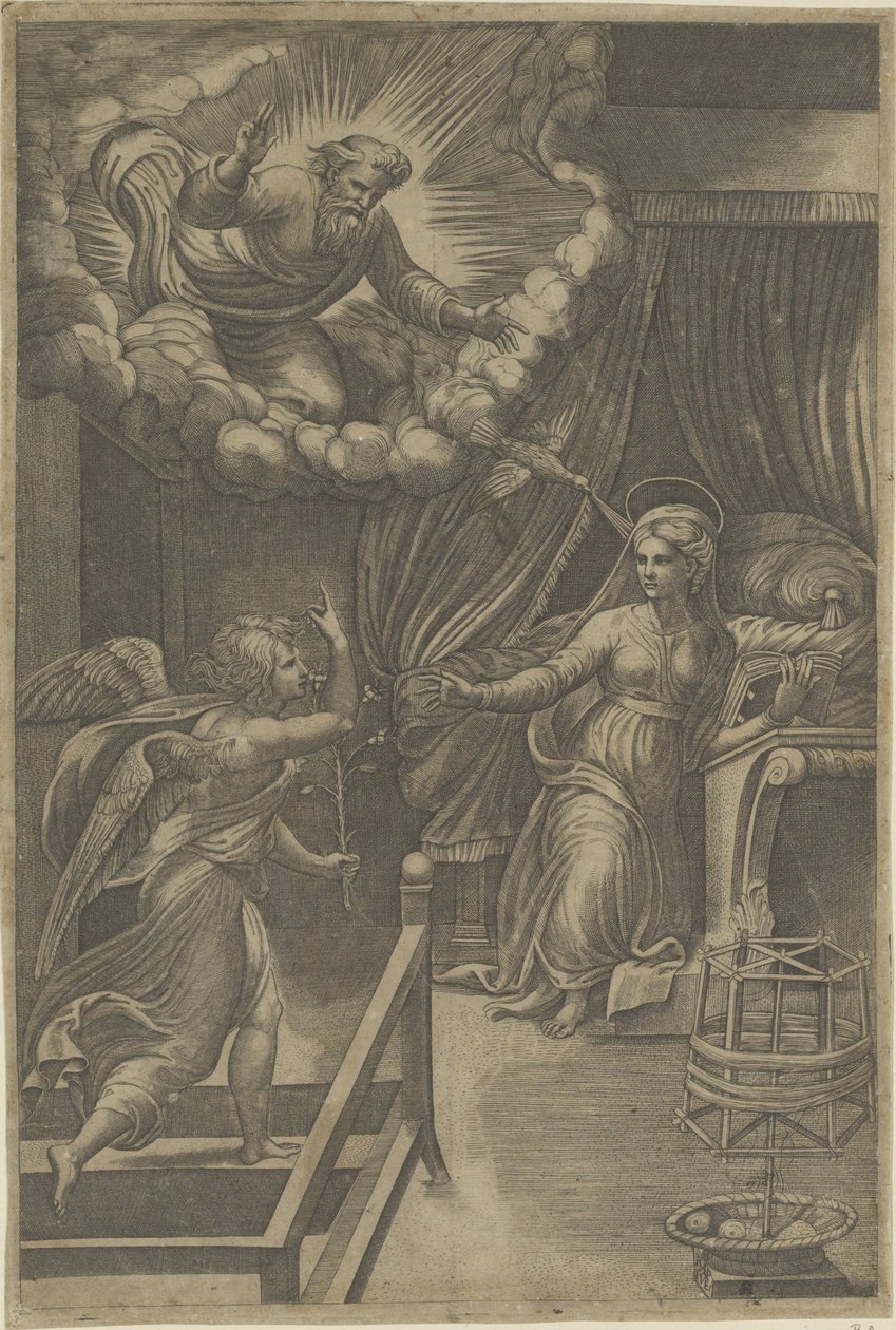 Bebådelse med Gud Fadern av Giovanni Jacopo Caraglio