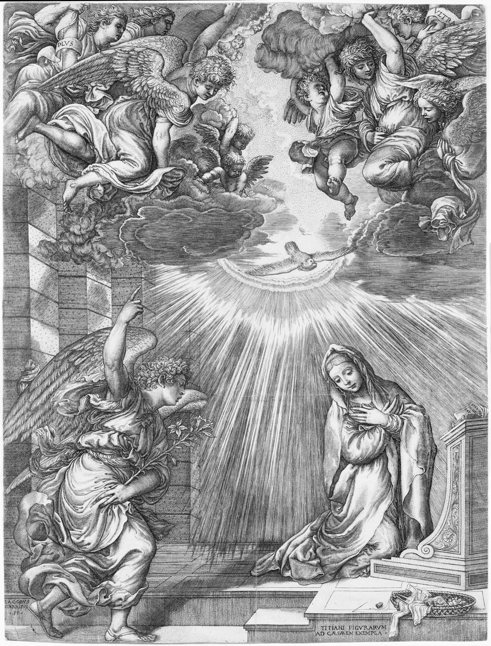 Bebådelsen, 1537. av Giovanni Jacopo Caraglio