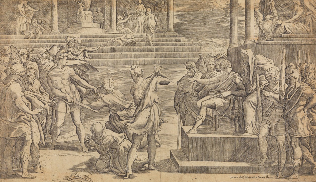 Peters och Paulus martyrskap, ca. 1527. av Giovanni Jacopo Caraglio