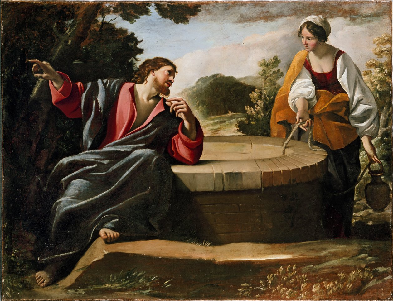 Kristus och Samariens kvinna, sent 1620-tal av Giovanni Lanfranco