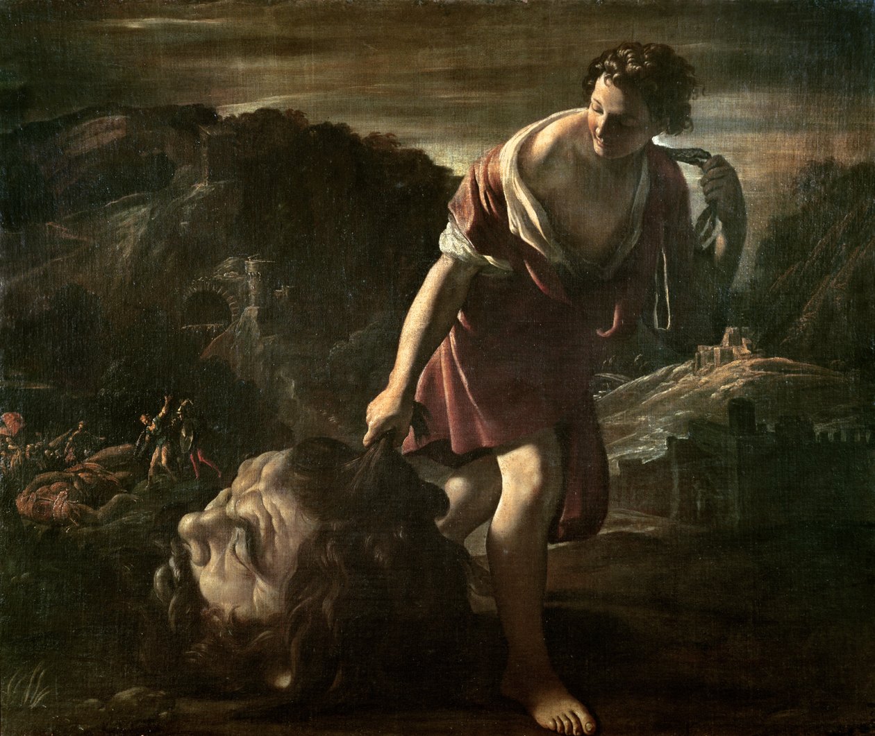 David drar Goliat i huvudet av Giovanni Lanfranco