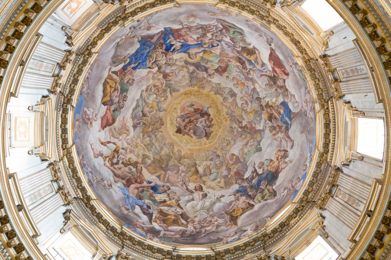 Kupol av Neapel katedral, Neapel, Italien av Giovanni Lanfranco