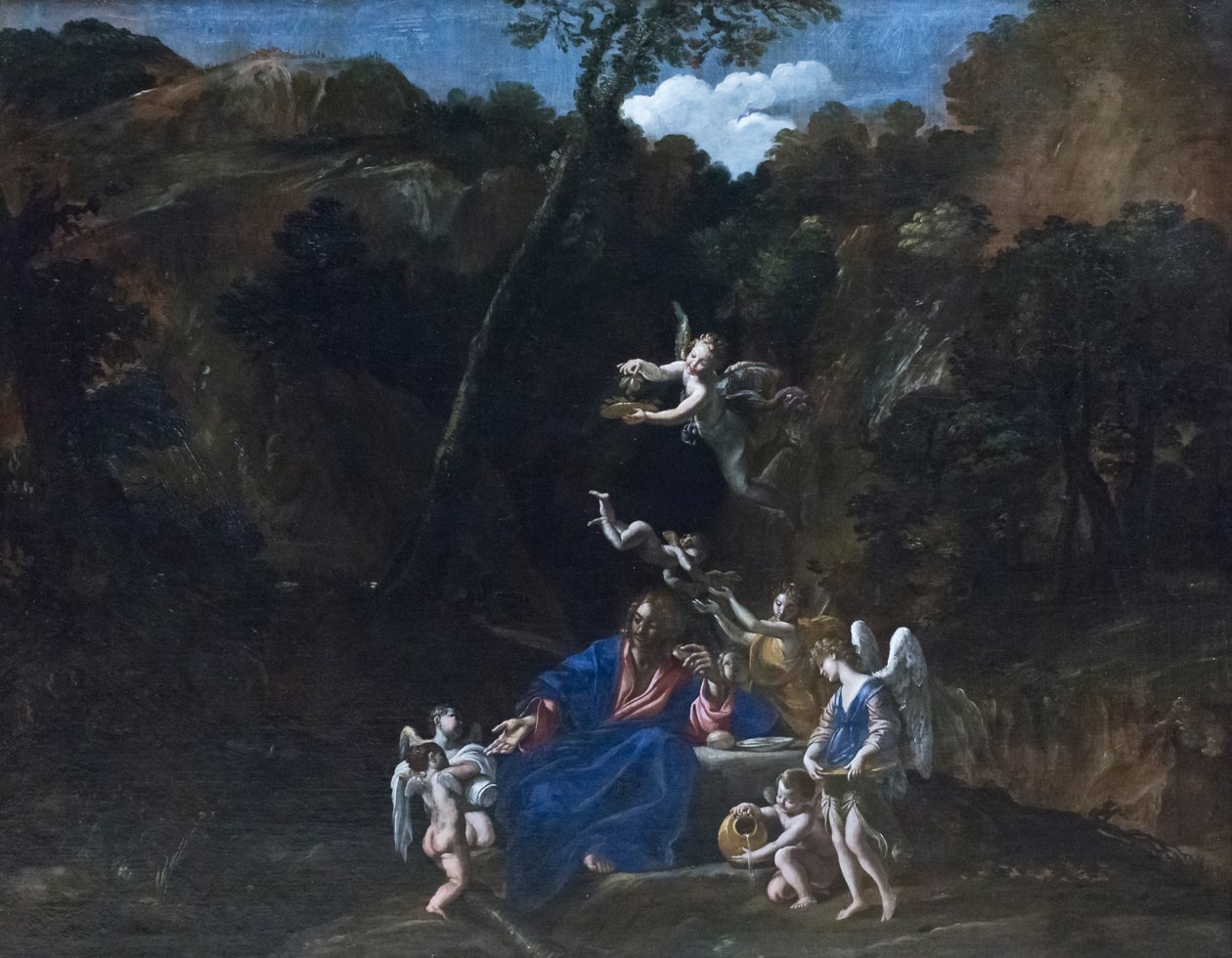 Jesus skötte av änglarna av Giovanni Lanfranco