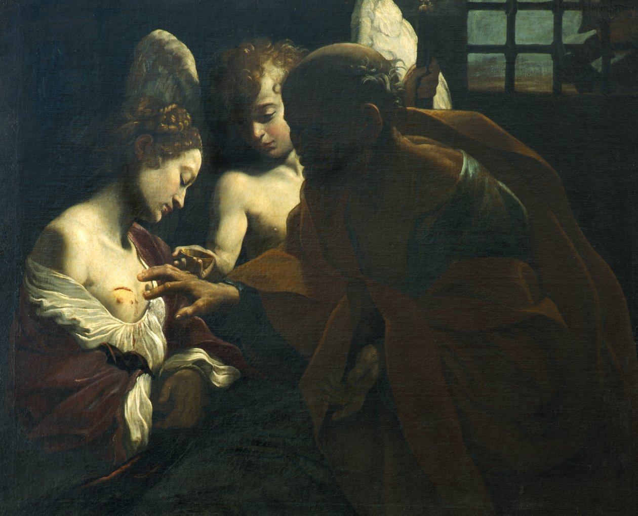 Saint Peter healing Saint Agatha av Giovanni Lanfranco