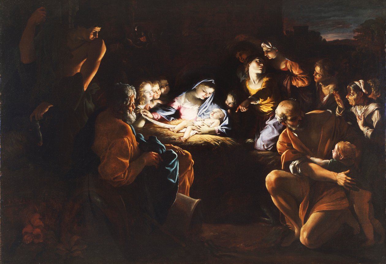 Herdarnas tillbedjan (Natten) av Giovanni Lanfranco