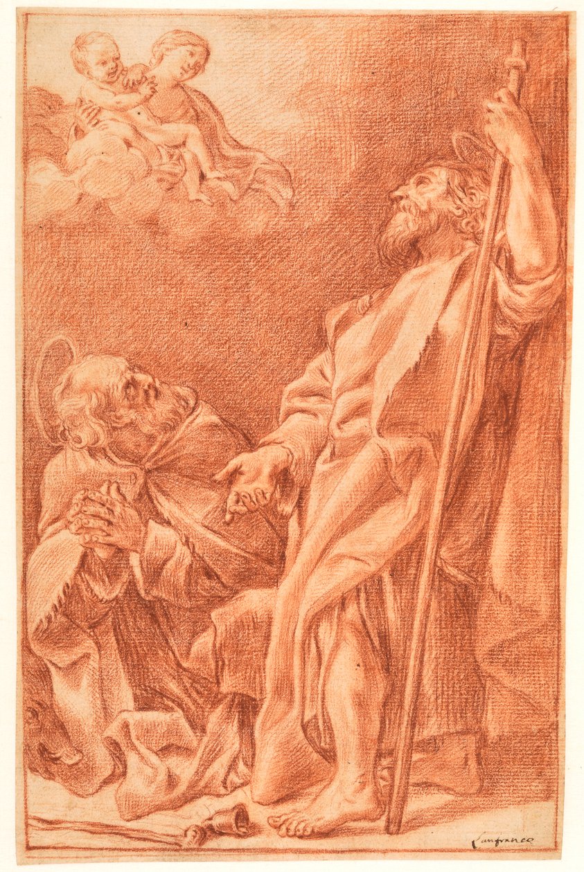 Madonnan med barnet och helgonen Antonius abbot och Jakob den äldre av Giovanni Lanfranco